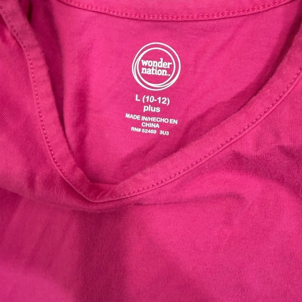 Girl’s Short Sleeve Pink Hoodie and Ruffle Sleeve Tee Set Size 10-12